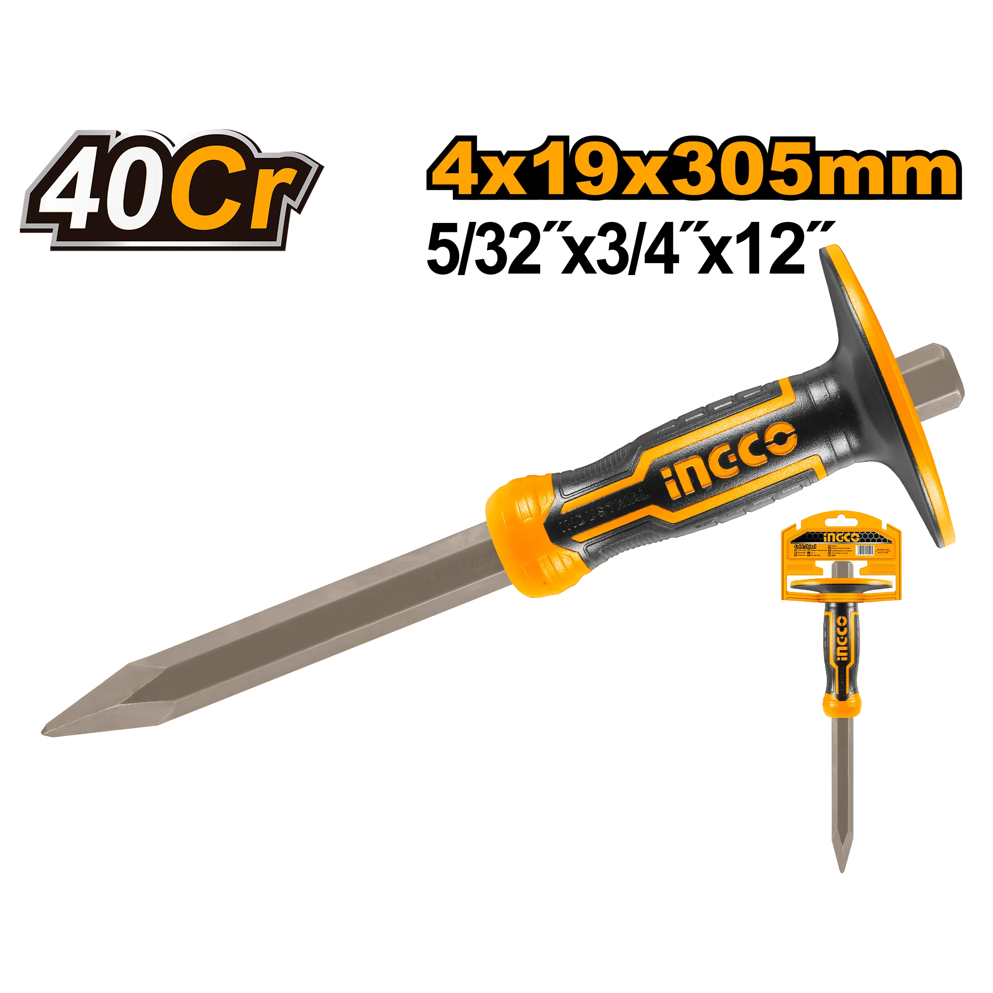 Зубило пикообразное с протектором 419305 мм INDUSTRIAL INGCO HCC850419