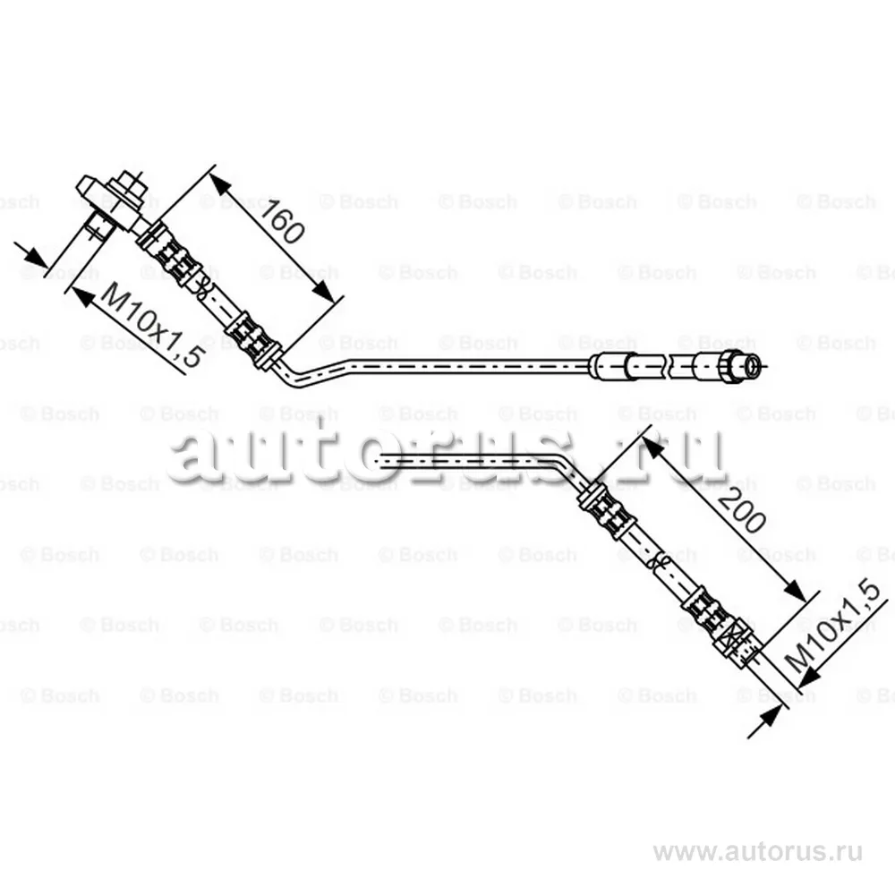 Шланг торм. зад. прав. BMW X5 E53 3.0-4.8 00> L=570 BMW E53 (X5) BOSCH 1987476055