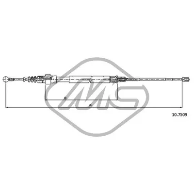 Трос ручника AUDI A3 ALL DX/SX R /LH Metalcaucho 83746