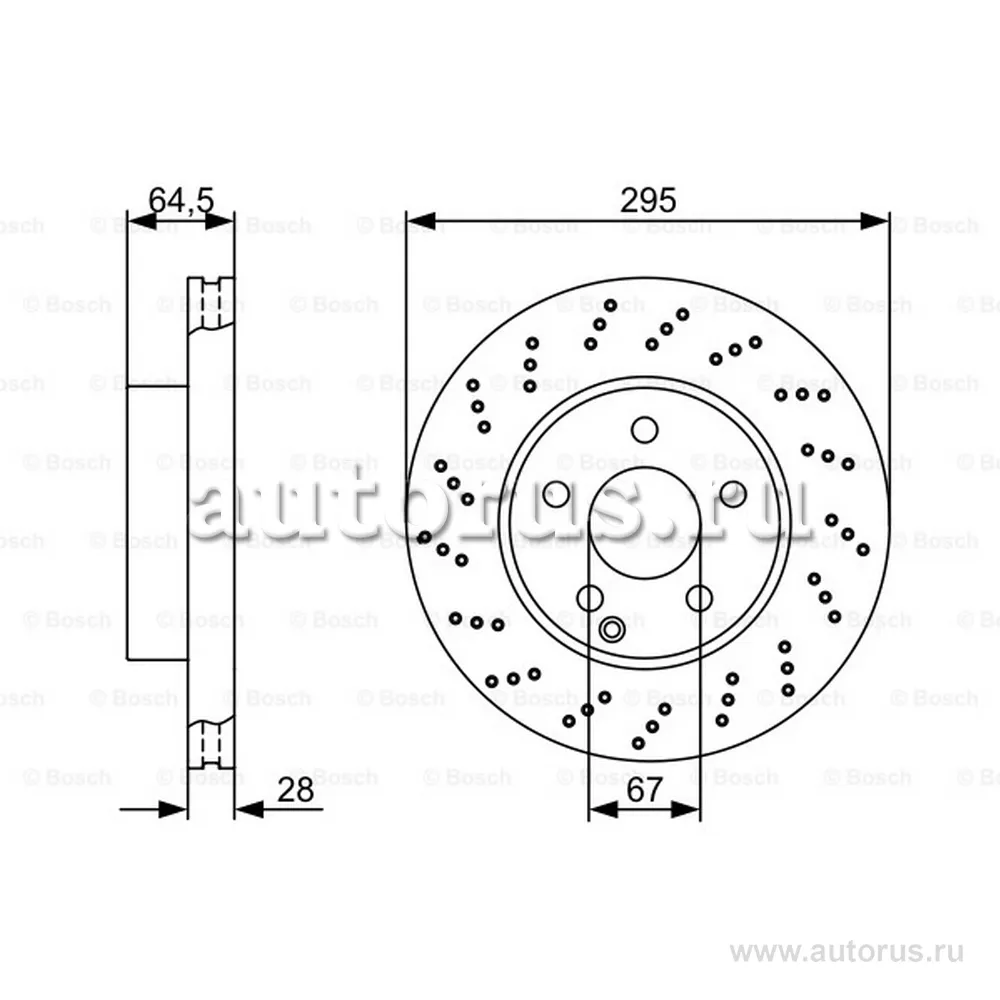 Диск тормозной передний MB W204 S204 C204 1.8-2.5 1.8CDI-2.5CDI 07 BOSCH 0 986 479 331