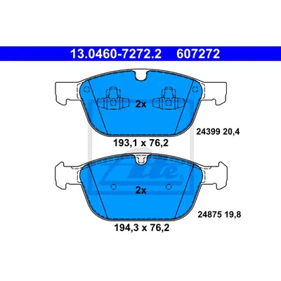 Колодки передние VOLVO XC 60 10-> ATE 13.0460-7272.2