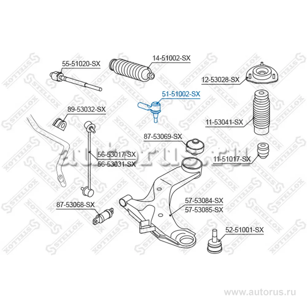 Наконечник рулевой Hyundai Elantra/Acce STELLOX 5151002_SX
