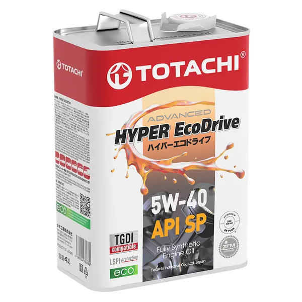 Масло моторное TOTACHI HYPER Ecodrive 5W-40 синтетическое 4 л E1504