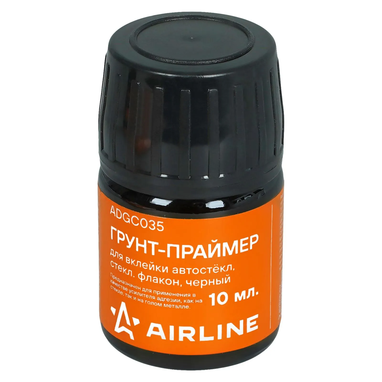 Грунт-праймер для вклейки автостёкл,10 мл. стекл. флакон, черный AIRLINE ADGC035