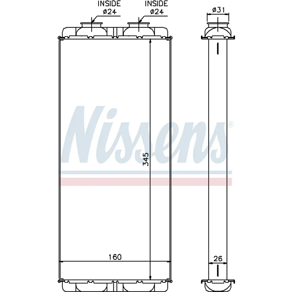 Радиатор отопителя Atego (97-) NISSENS 72048