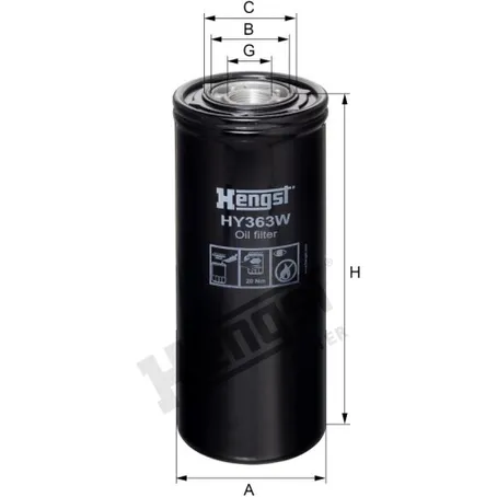 Фильтр гидравлический HENGST HY363W