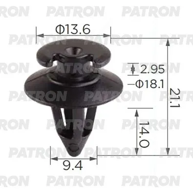 Клипса пластмассовая VW, Audi, BMW, Seat, Porsche, Ford применяемость: PATRON P37-3588