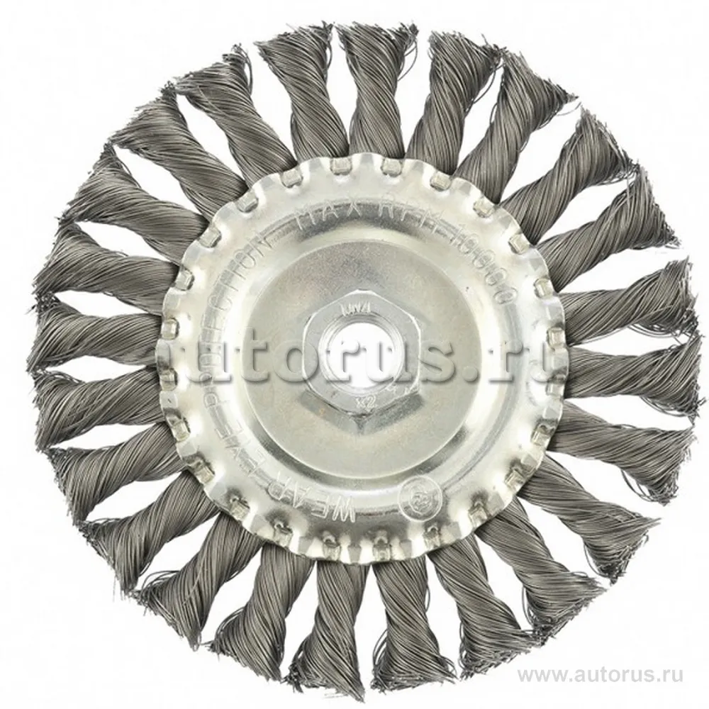 Щетка для УШМ 125 мм, М14, плоская, крученая проволока 0.35 мм MATRIX 74633