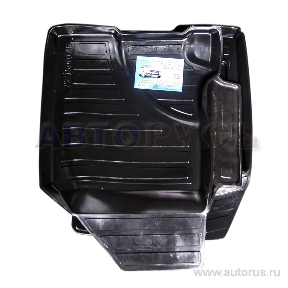 Коврики в салон LADA VESTA резина черный комплект Два Колеса