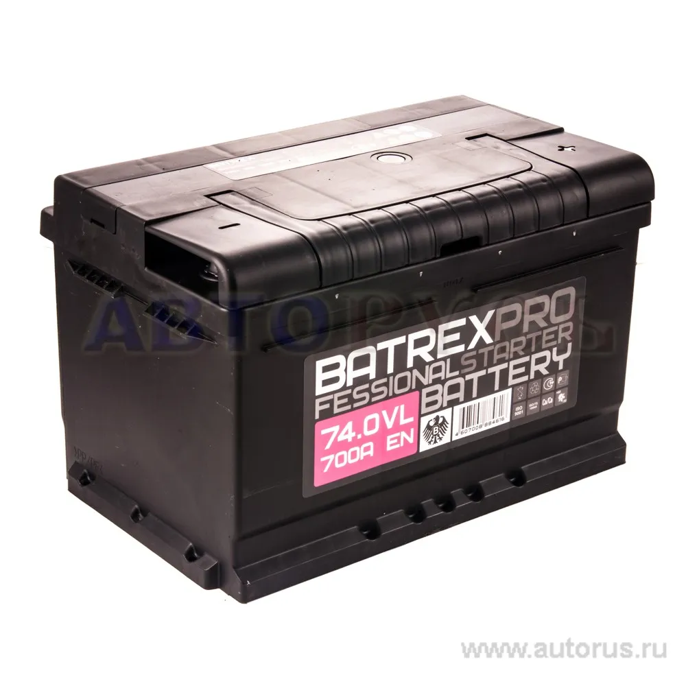 Аккумулятор BATREX STANDART 74 А/ч обратная R+ EN 700A, 278x175x175 6СТ-74.0 6СТ-74.0 VLN