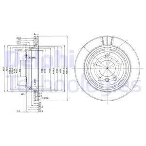 Диск тормозной задний вентилируемый 298X20 5 отверстий (MIN 2) DELPHI BG3042