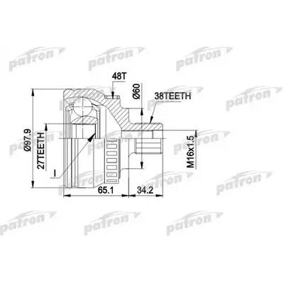 ШРУС наружн к-кт 38x60x27 ABS:48T VW: SHARAN PATRON PCV1389