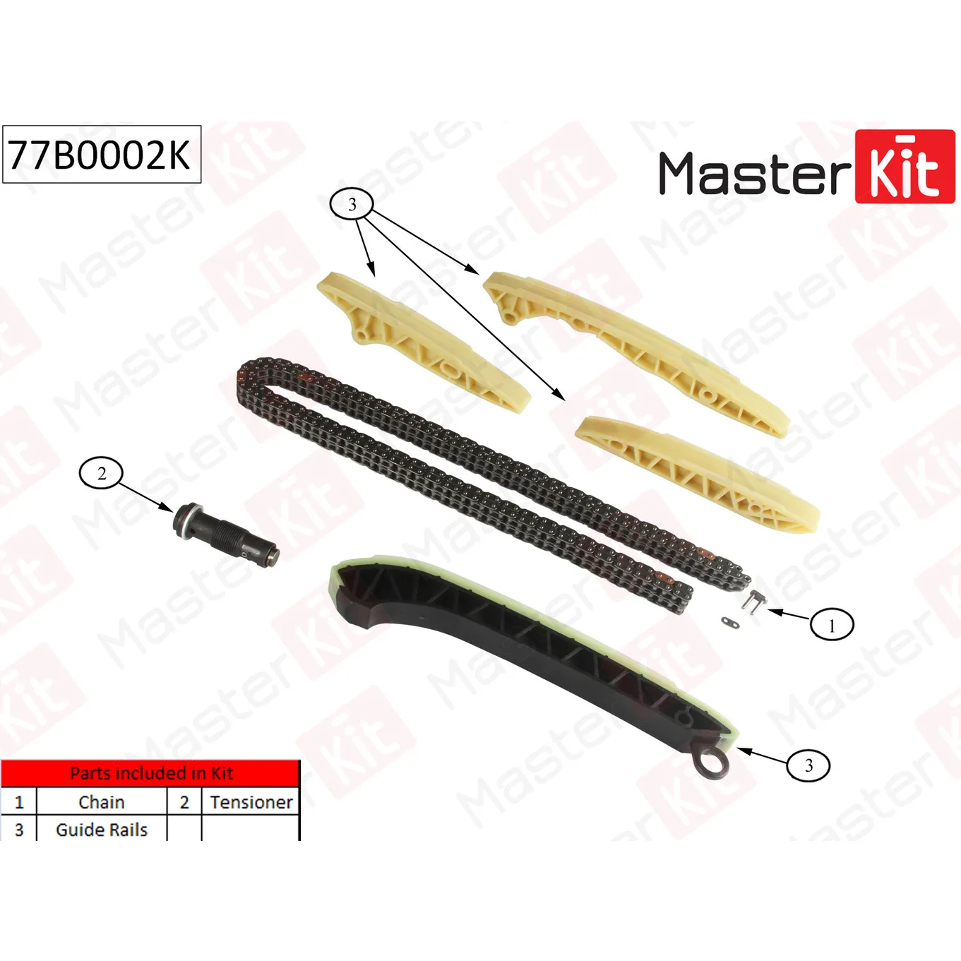 Комплект цепи ГРМ MBW211221164 OM272273 06 без звездочек MASTERKIT 77B0002K