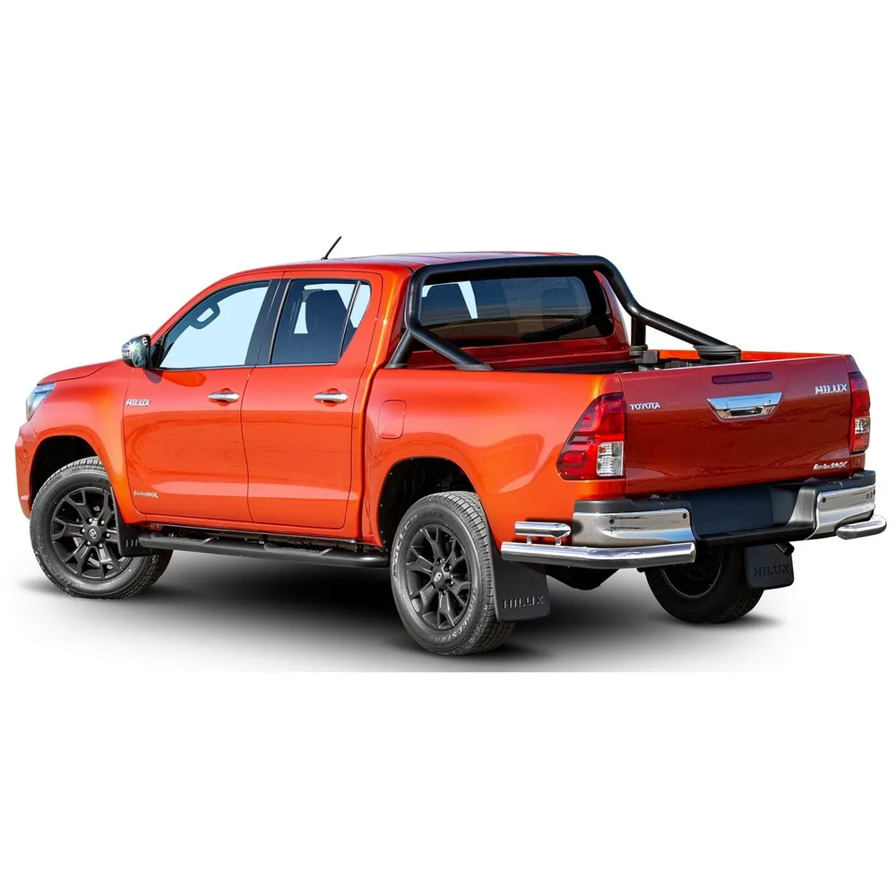 Защита заднего бампера d76+d57 уголки Rival для Toyota Hilux VIII (Exclusive) 2018-н.в., нерж. сталь, 2 части, R.5722.006