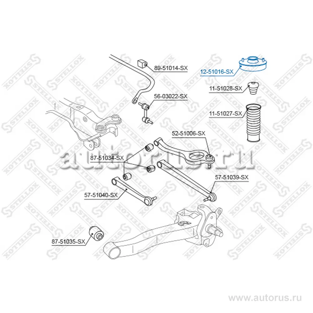 Опора амортизатора зад. Hyundai Sonata STELLOX 1251016_SX