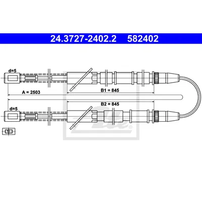 Трос стояночного тормоза ВАЗ 2101-07 /L=2503mm ATE 24.3727-2402.2