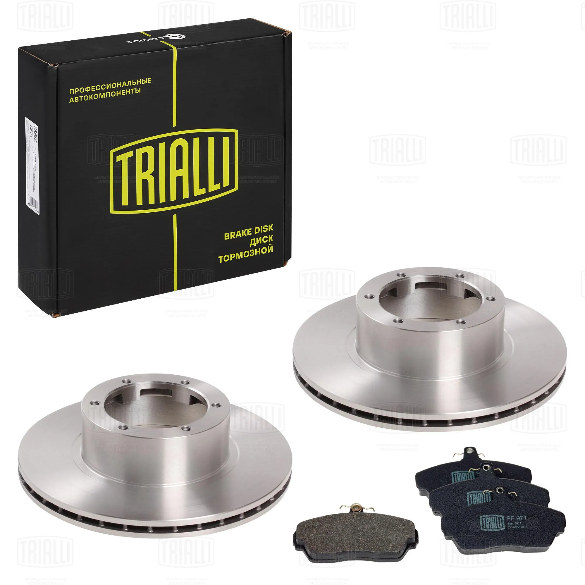 Комплект торм. дисков и колодок для а/м ГАЗ 3302 перед. (BK 145) TRIALLI BK 145