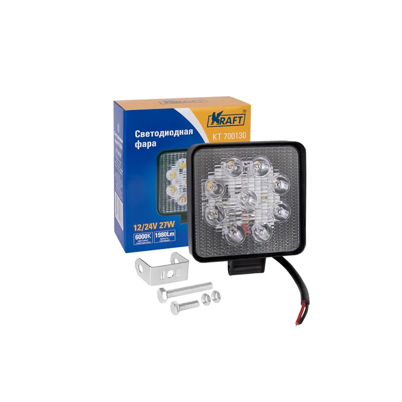 Светодиодная фара 9LED 9-60V 27W KRAFT KT 700130 KRAFT KT700130