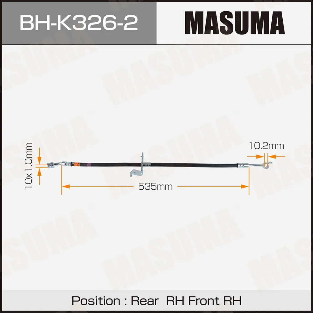 Шланг тормозной передн. L MASUMA BH-K326-2