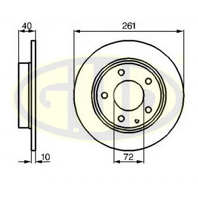 Диск тормозной задний невентилируемый MAZDA 626 92-02 XEDOS 6 261X10 G.U.D GDB110234