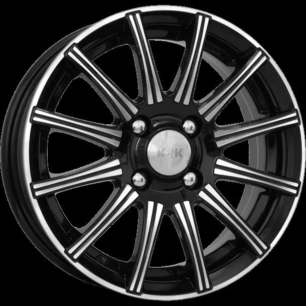 Диск литой R15 6J 4x100/67.1 ET35 КИК Сиеста Алмаз черный 12791