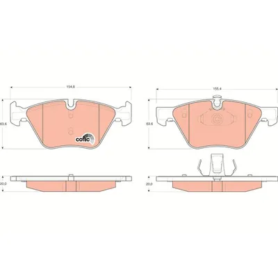 Колодки передние BMW E81 E87 E90 E91 E60 E65 TRW GDB1559