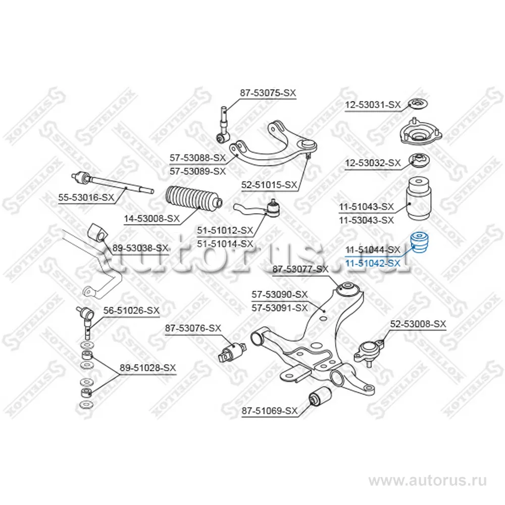 Отбойник амортизатора заднего Hyundai Getz 02> STELLOX 11-51042-SX
