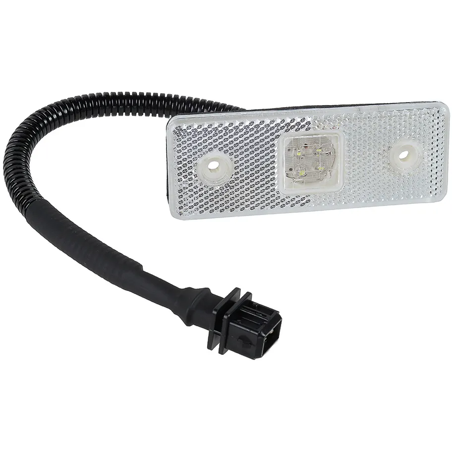 Фонарь габаритный LED БЕЛЫЙ прямоугольный с проводом Omn MB STELLOX 87-33634-SX
