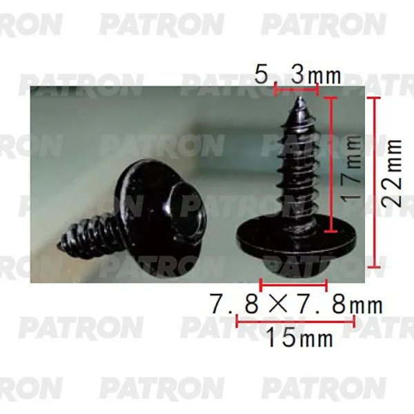 Саморез Применяемость: Саморез 5.3mm универсальный PATRON P37-2220