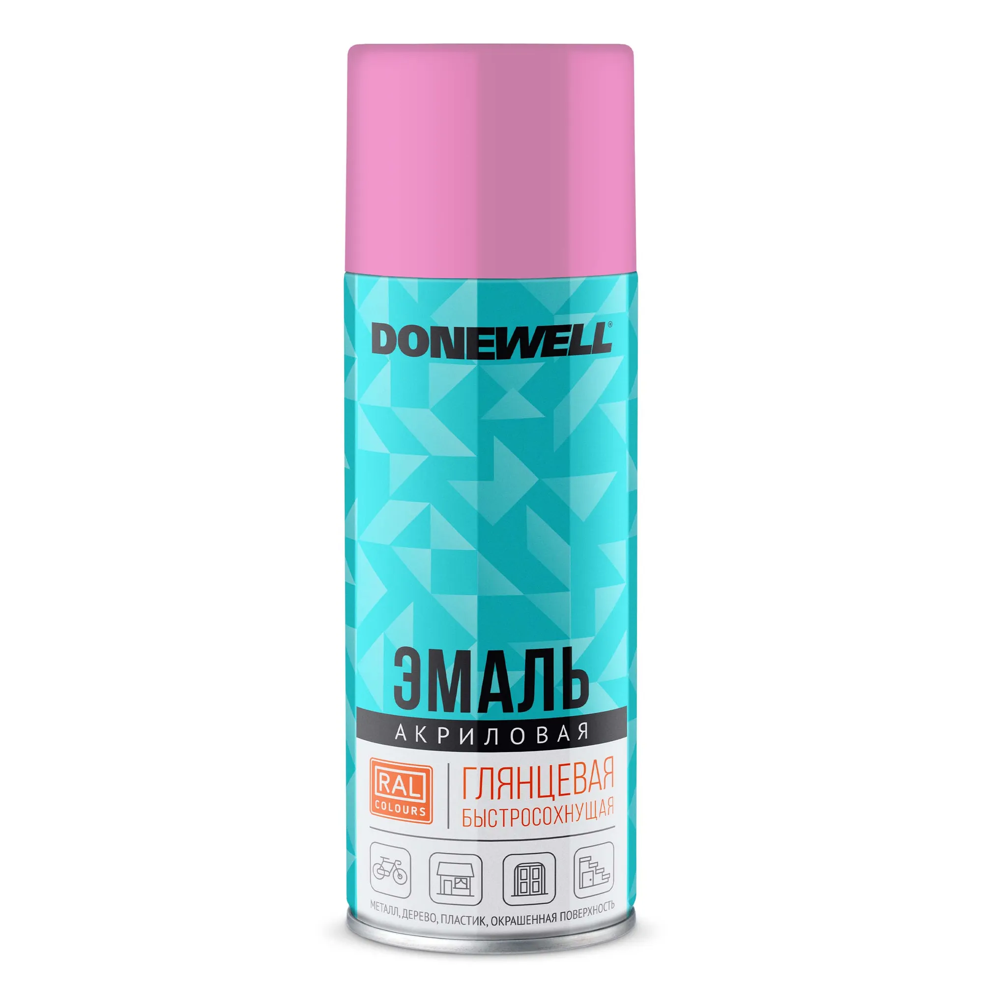 Эмаль универсальная акриловая Розовая глянцевая RAL 3015 520 мл DONEWELL DW-A3015