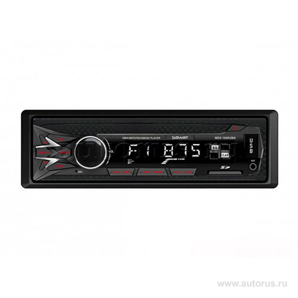 Автомагнитола SWAT MEX-1045UBA 1 din медиа ресивер,4х50 вт, BT, MP3, USB, SD, 2RCA красн.кнопки SWAT SWAT MEX-1045UBA