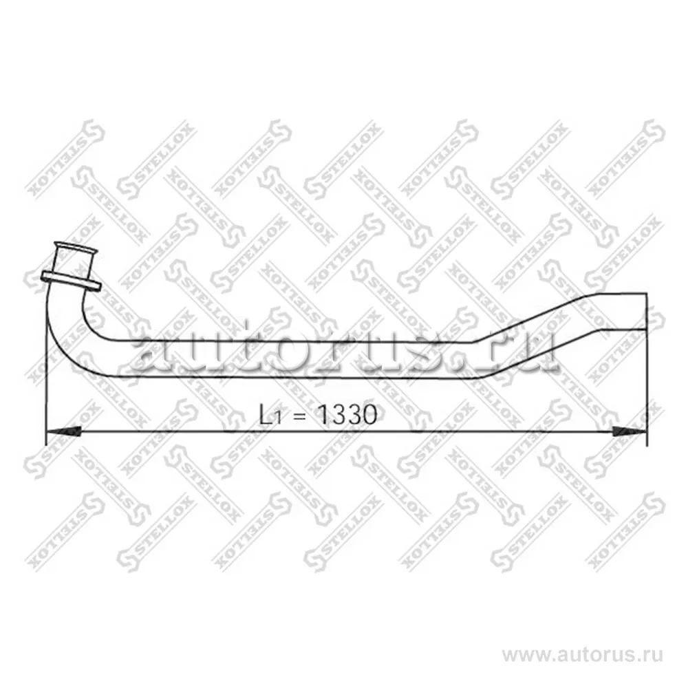 Труба глушителя приемная фланец треуг. d 80 3-изг MAN L2000 6/8/9/ STELLOX 82-03720-SX