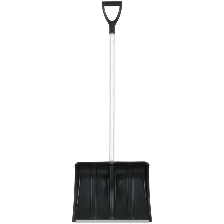 Лопата для уборки снега Снеговик пластиковая, алюминиевый черенок 500x375x1355 мм Инструм-Агро 68104