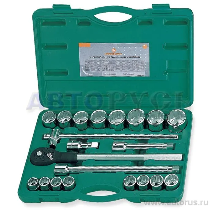 Набор головок торцевых дюймовых SAE 3/4DR 7/8-2, 22 пр. JONNESWAY S04H6422S