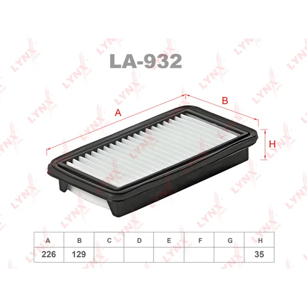 Фильтр воздушный LYNXauto LA-932