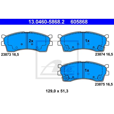 КОЛОДКИ ПЕР KIA RIO/SHUMA/CLARUS 1.3-2.0 96- ATE 13046058682