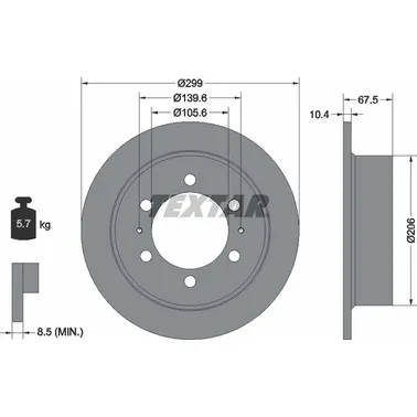Диск тормозной задний стандартный DAEWOO/SSANGYONG TEXTAR 92138500