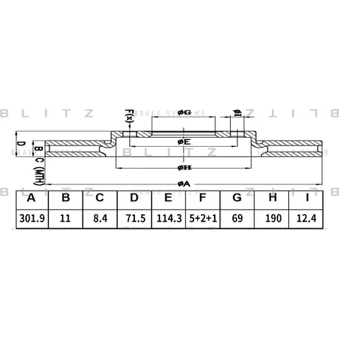 Диск тормозной задний HYUNDAI SANTA FE 06-> BLITZ BS0508
