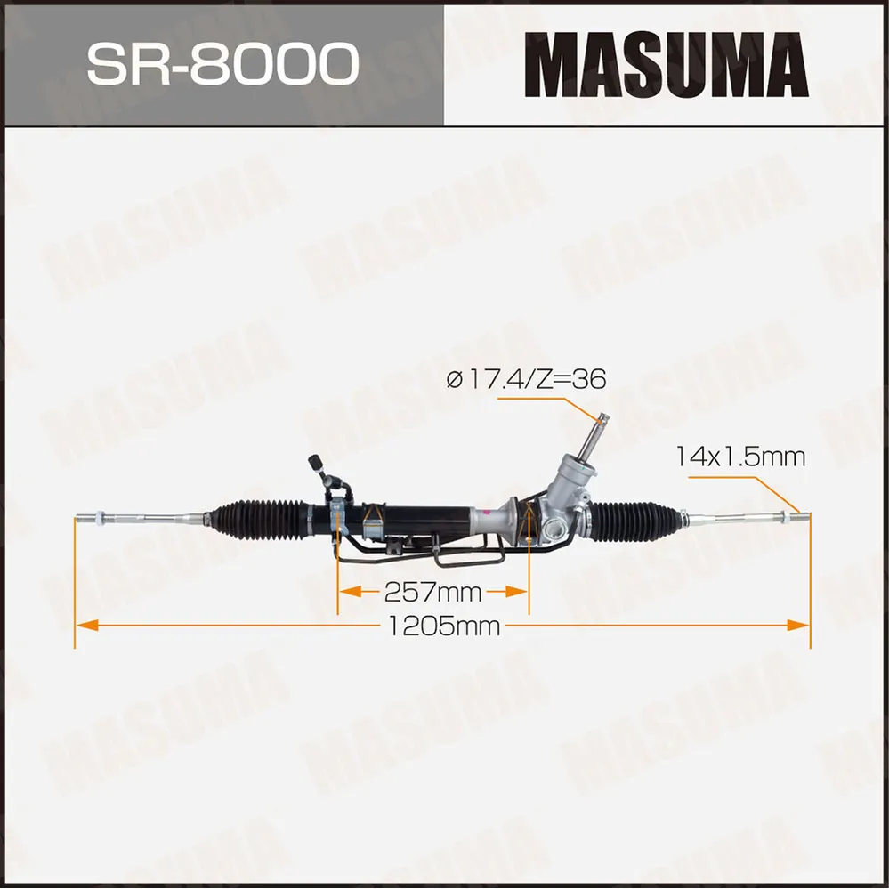Рейка рулевая SUBARU FORESTER (левый руль ГУР) MASUMA SR8000