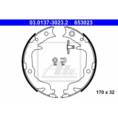 Колодки стояночного тормоза ATE 03.0137-3023.2