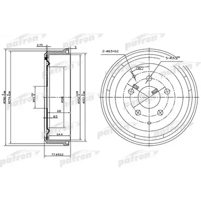 Барабан тормозной задн VW: TRANSPORTER II c бортовой платформой 68-7 PATRON PDR1196