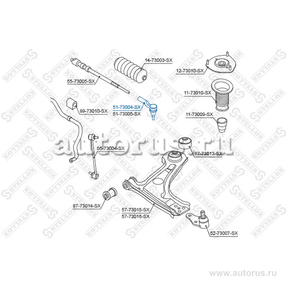Наконечник рулевой правый Daewoo Tacuma (8434329_SX) STELLOX 5173004_SX