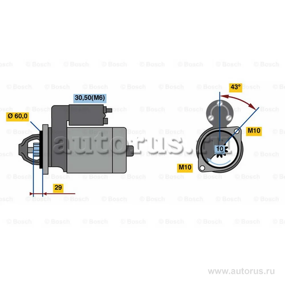 Стартер 1.1Kw MB S500S350SLKCE 2.8 5.0 05 11 BOSCH 0 001 107 459