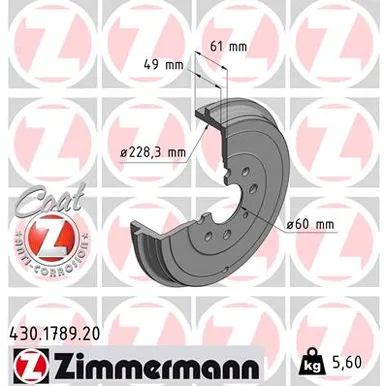 БАPАБАН ТОPМОЗНОЙ ZIMMERMANN 430178920