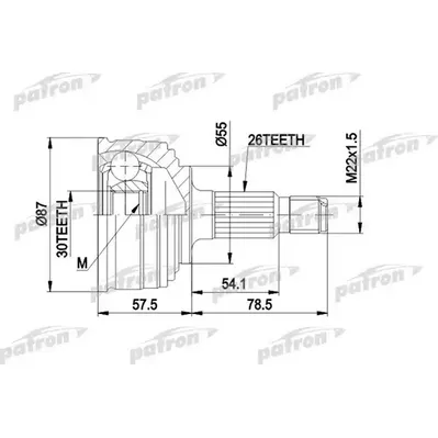 ШРУС наружн к-кт 26x55x30 ABS:D80 HONDA: CIVIC IV 91-95 PATRON PCV1251