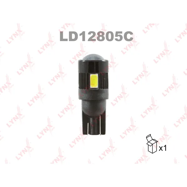 Лампа светодиодная 12V W5W 5W W2,1x9,5d 7200K LYNXauto CANBUS 1 шт. картон T10 LD12805C