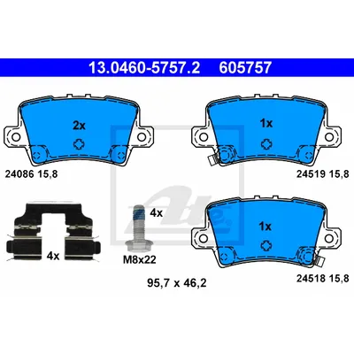 Колодки тормозные дисковые задн, HONDA: CIVIC VIII Hatchback 1.4/1.8/2.2 CTDi/Type R 05-, CIVIC VIII
