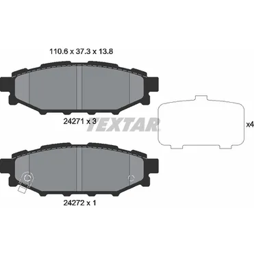 Колодки задние TEXTAR 2427101