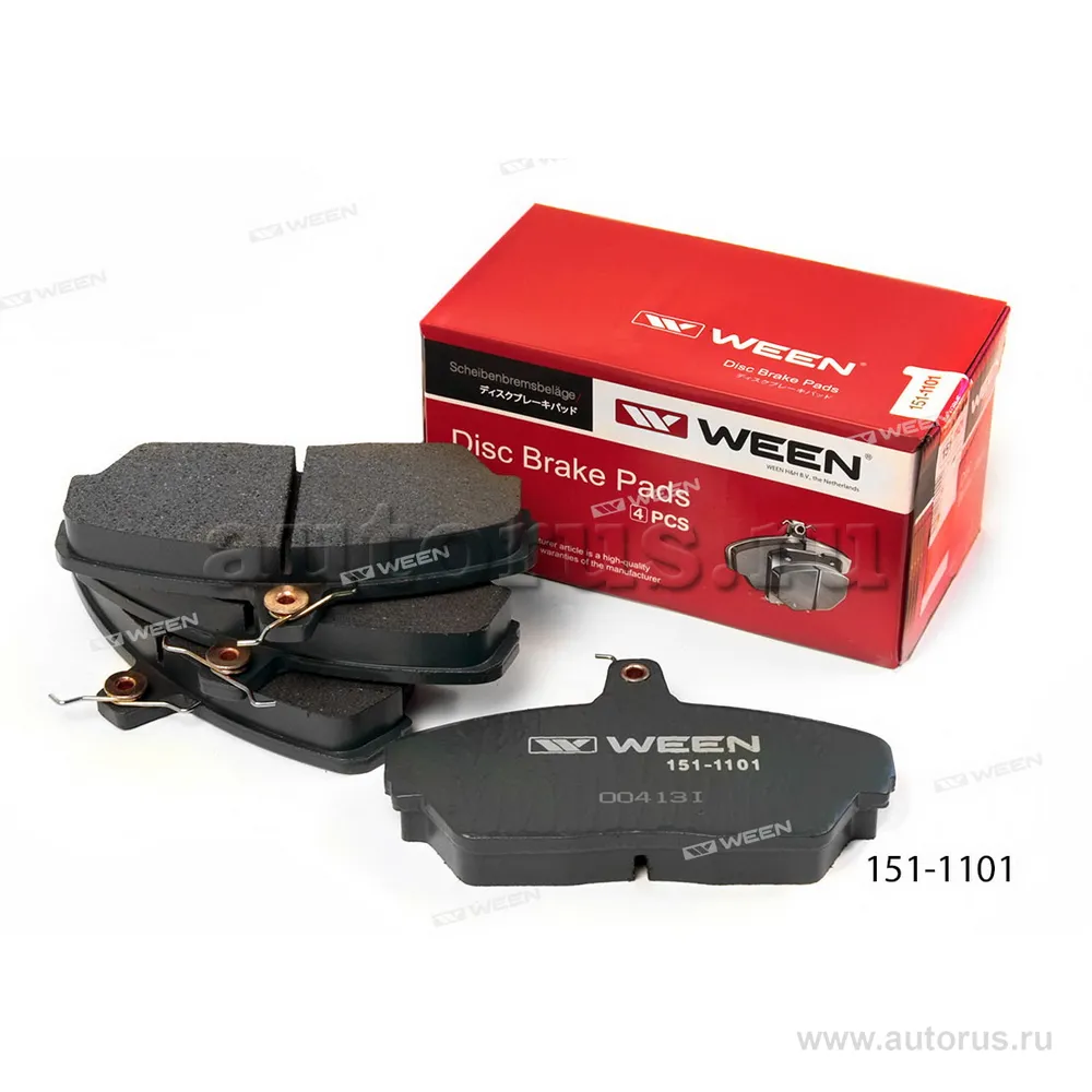Тормозные колодки дисковые передние GAZ Volga 3102-3110, Gazelle 2705-3302, Sobol 2217 WEEN 151-1101