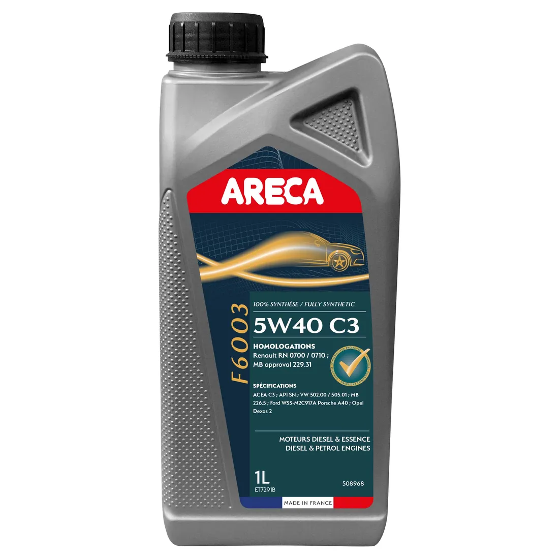 Масло моторное ARECA F6003 5W-40 синтетическое 1 л 050896